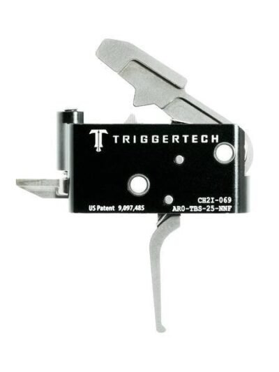 TriggerTech AR15 Adaptable Flat Trigger 2 Stage Adjustable Stainless Steel/Black