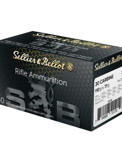 Sellier & Bellot Rifle Ammunition .30 Carbine 110 gr FMJ 1990 fps - 50/box