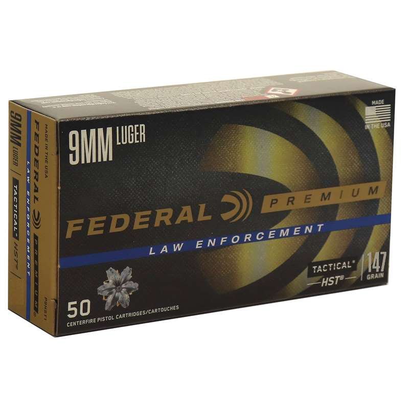Federal Ammo, 9mm Luger Ammo, Jacketed Hollow Point , 1000 fps,