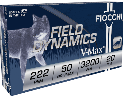 FIOCCHI 222REM 50G VMAX 20RD BX 200RD CASE