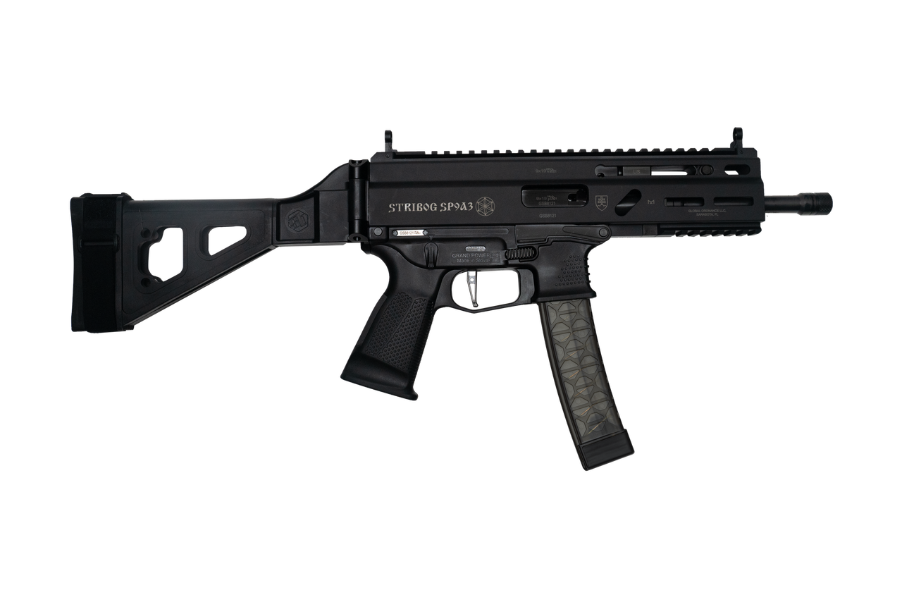 GRAND POWER STRIBOG SP9A3 9MM SUB BLK PSTL W/SBT BRC 8" THRD BRL 3-30RD
