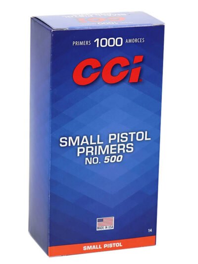 CCI 500 STD SMALL PISTOL PRIMER 100 RD/BX 10BX/BRICK 50 BX/CS