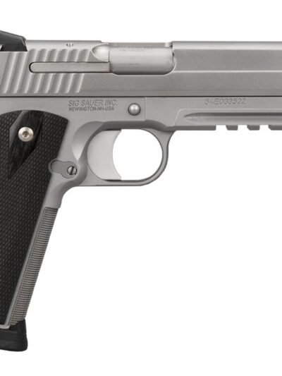 SIG SAUER 1911 45ACP 5" STAINLESS FINISH, BLK GRIP, 2-8RD CA COMPLIANT