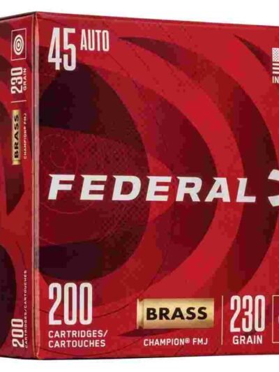 Federal Champion Training Handgun Ammunition .45 ACP 230 gr FMJ 890 fps 200/ct