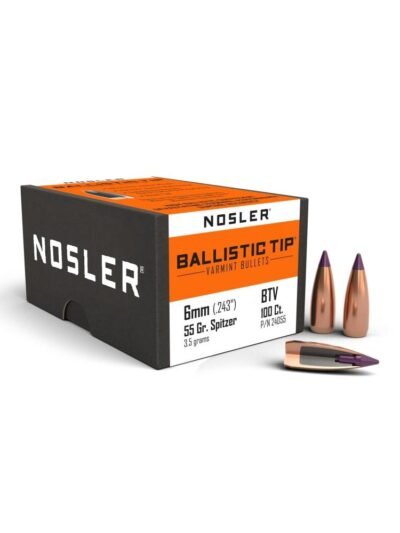 Nosler Ballistic Tip Varmint Rifle Bullets 6mm .243" 55 gr SBT-SB 100/ct