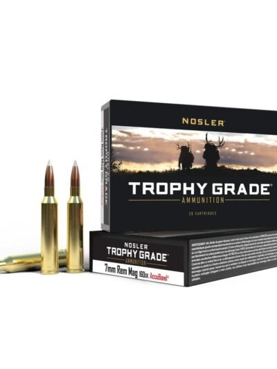 Nosler Trophy Grade Rifle Ammunition 7mm Rem Mag 160 gr AB 2925 fps 20/ct