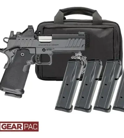 SPRINGFIELD ARMORY 1911 DS PRODIGY AOS 4.25" U NOTCH FIBER OPTIC, VIRIDIAN RFX11,BAG, 4 MAGS