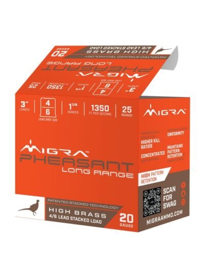 Migra Pheasant Long Range Shotshells 20ga 3" 1-1/4oz 1350 fps #6 & #8 25/ct