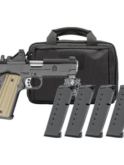 Springfield Gear Pac 1911 Operator AOS Handgun 9mm Luger 9rd Magazines(4) 4.25" Barrel Green Dot & Bag