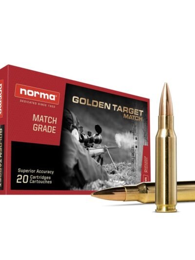 Norma Golden Target Match Rifle Ammunition .308 Win 168gr BTHP 2270 fps 20/ct