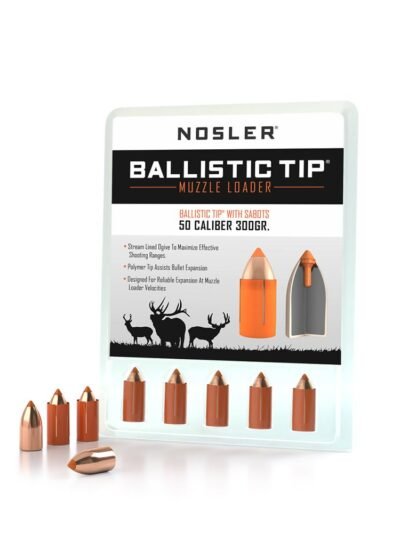 Nosler Ballistic Tip Muzzleloader Bullets .50 cal .458" 300 gr Spitzer 15/ct