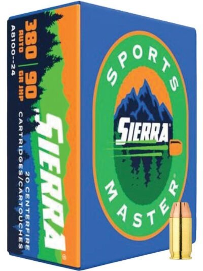 Sierra Sports Master Handgun Ammunition .380 Auto 90 gr JHP 990 fps 20/ct