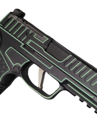 SIG SAUER P365 FUSE 9MM 4.3" BLACK/LIME GREEN OUTLINE O.R. 1-17RD, 2-21RD