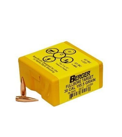 Berger Match Grade Target Bullets .30 cal .308" 155 1/2 gr Fullbore Target 100/ct
