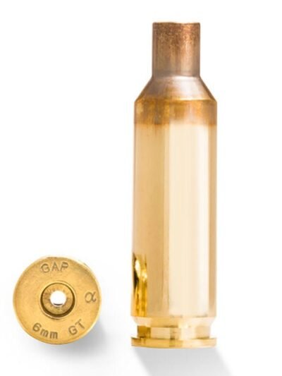 Alpha Munitions Ultra Premium Unprimed Brass Cartridge Cases 6mm GT Brass 100/Box