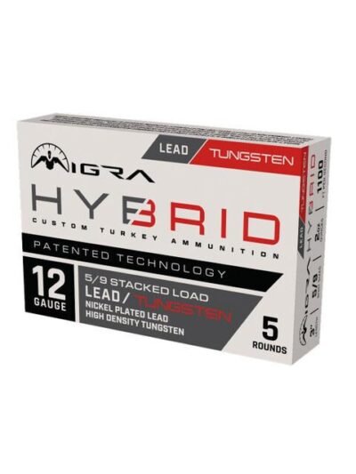 Migra Hybrid HD Tungsten/Nickel Plated Lead Stack Shotshells 12ga 3" 2oz 1100 fps #5 & #9 5/ct