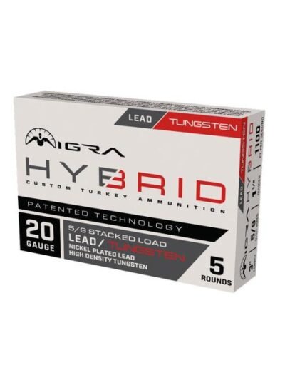 Migra Hybrid Turkey HD Tungsten/Nickel Plated Lead Stack Shotshells 20ga 3" 1-1/2oz 1100 fps #5 & #9 5/ct