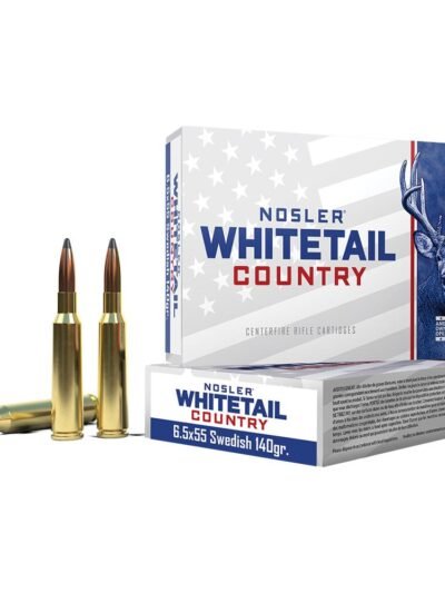 Nosler Whitetail Country Rifle Ammunition 6.5x55mm Swedish Mauser 140gr JSP 2600 fps 20/ct