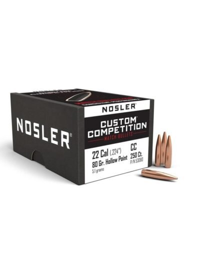 Nosler Custom Competition Rifle Bullets .22 cal .224" 80 gr HPBT 250/ct