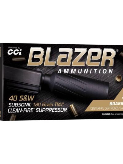 CCI Blazer Brass Clean-Fire Suppressor Handgun Ammunition .40 S&W 180gr TMJ 970 fps 50/ct