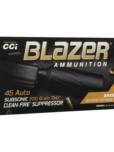 CCI Blazer Brass Clean-Fire Suppressor handgun Ammunition .45 Auto 230gr TMJ 800 fps 50/ct