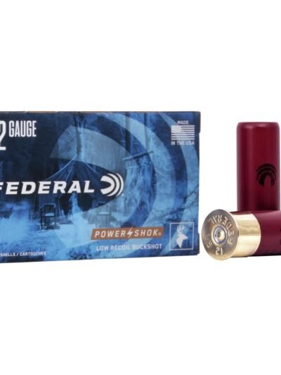 Federal Power-Shok Low Recoil Shotshells 12 ga 2-3/4" 9plts 1140 fps #00 5/ct