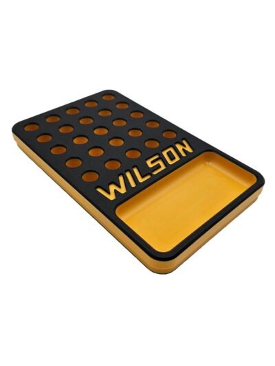 L.E. Wilson Reloading Tray with Bullet/Primer Cup .440" 25 Hole Black/Yellow