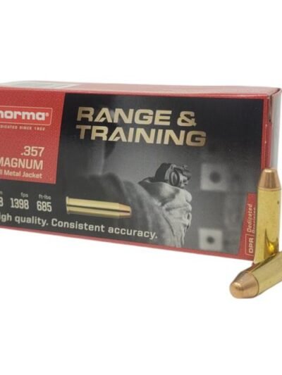 Norma Range & Training Handgun Ammunition .357 Magnum 158gr FMJ 1296 fps 50/rd