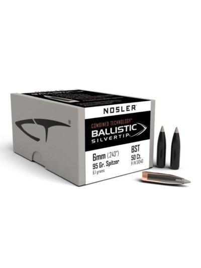 Nosler Ballistic SilverTip Hunting Rifle Bullets 6mm .243" 95 gr SBT-BSTIP 50/ct