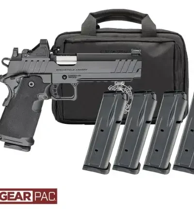 SPRINGFIELD ARMORY 1911 DS PRODIGY AOS 5" U NOTCH FIBER OPTIC, VIRIDIAN RFX11,BAG,4 MAGS