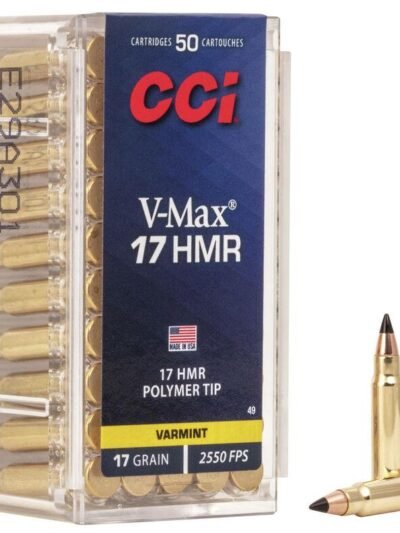 CCI Rimfire Ammunition .17 HMR 17 gr VMax 2550 fps 2000/ct Case (40-50/ct Boxes)