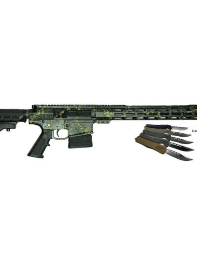 Great Lakes AR-15 Rifle .308 Win 20rd Magazine 16" Barrel Lichen Black with 5 OTF 3-1/2" Blade Knives