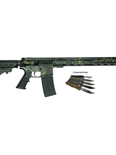 Great Lakes AR-15 Rifle .223 Wylde 30rd Magazine 16" Barrel Lichen Black with 5 OTF 3-1/2" Blade Knives