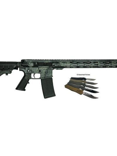 Great Lakes AR-15 Rifle .223 Wylde 30rd Magazine 16" Barrel Lichen Grey with 5 OTF 3-1/2" Blade Knives