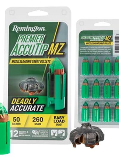 Remington .50 caliber 260gr Premier AccuTip MZ with Sabot Muzzleloader Bullets 12/ct