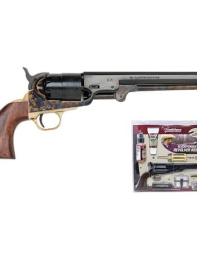 Traditions 1851 Navy Redi-Pak Muzzleloader Handgun .44 Cal 6rd Capacity 7.5" Barrel Black with Walnut Grip