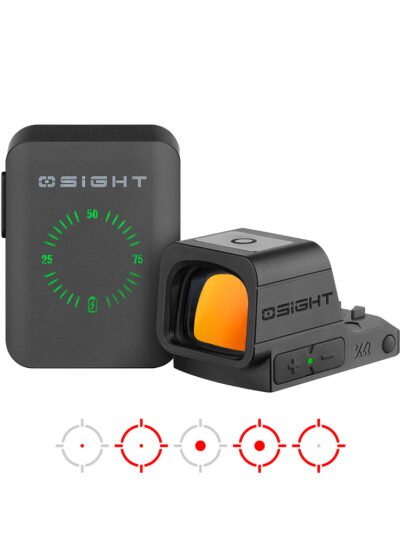 OSIGHT XR 2/6 MOA DOT + 32 MOA CIRCLE ENCLOSED RED DOT SIGHT W/ CHARGING COVER, BLACK - OSIGHTXR