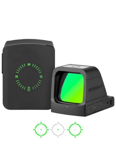 OSIGHT X 3MOA DOT + 32 MOA CIRCLE GREEN DOT SIGHT W/ CHARGING COVER, BLACK