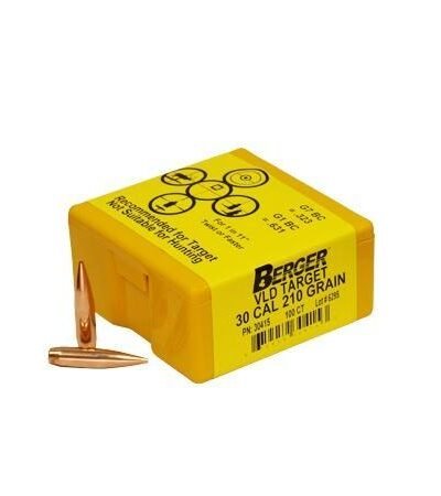 Berger VLD Target Bullets .30 cal .308" 210 gr HPBT 100/ct