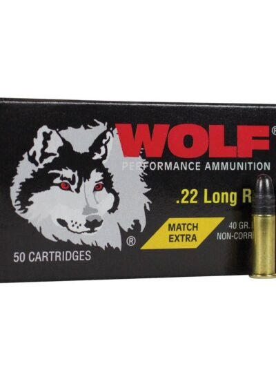 Wolf Match Extra Rimfire Ammunition .22 LR 40 gr RN 1050 fps 50/ct