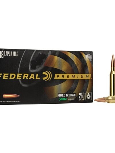 Federal Premium Gold Medal Rifle Sierra MatchKing Ammunition .338 Lapua Mag 250 gr BTHP 2950 fps - 20/ct