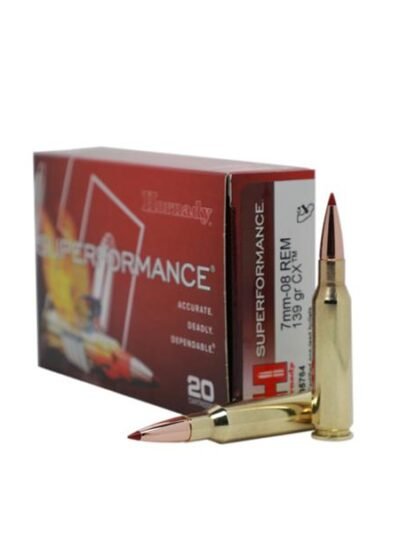Hornady Superformance Rifle Ammunition 7mm-08 Rem 139gr CX SPF 2910 fps 20/ct