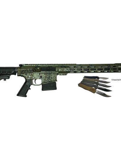Great Lakes AR-15 Rifle .308 Win 20rd Magazine 16" Barrel Lichen Green with 5 OTF 3-1/2" Blade Knives