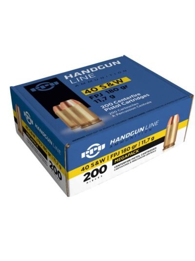 PPU 40 S&W Handgun Ammunition 180gr FMJ 935 fps 200/ct