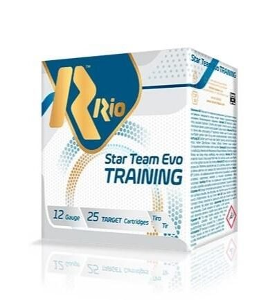 Rio Star Team Evo Training 24 Gram Shotshells 12 ga 2-3/4" 1340fps 7/8oz #8 25/ct