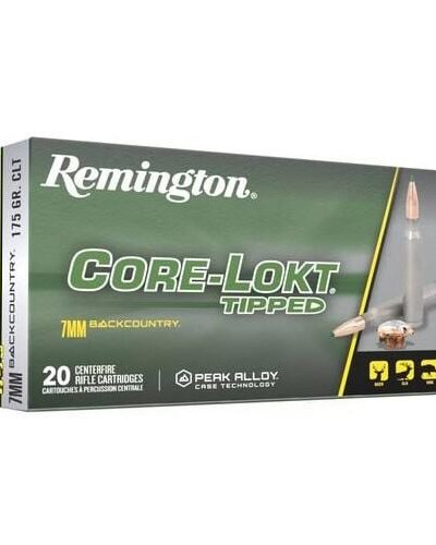 Remington Core-Lokt Tipped Rifle Ammunition 7mm Backcountry 175gr PT 3125 fps 20/ct
