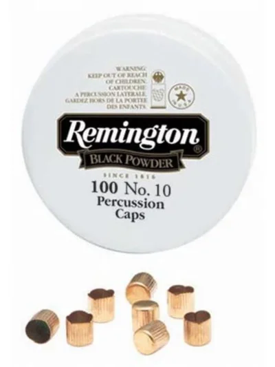 REMINGTON PERCUSSION CAP #10 100/TIN 100 RD/BX 50 BX/CS