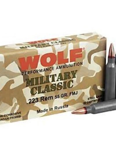 Wolf Military Classic Rifle Ammunition .223 Rem 55 gr FMJ 3241 fps 20/ct