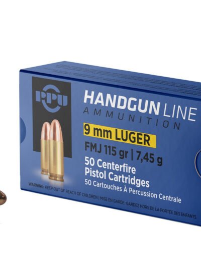 PPU 9 MM LUGER 115GR FMJ 50RD BOX 20 BOXES PER CASE