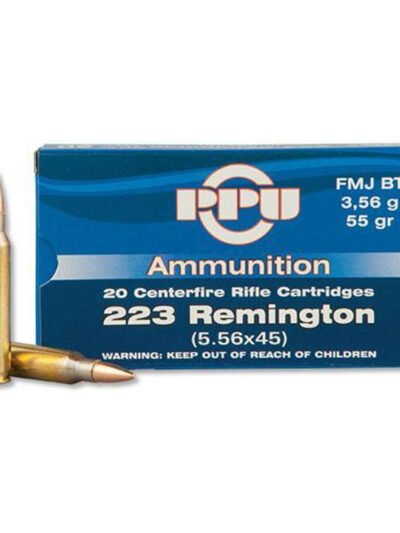 PPU 223 REM FMJBT 55GR 20RD BOX 50 BOXES PER CASE